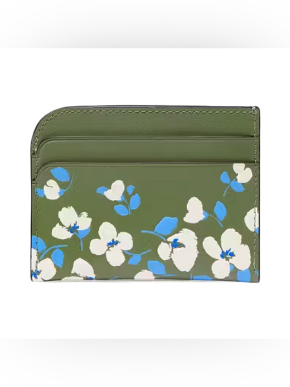 Kate Spade Devin Embossed Painterly Blooms Leather Card Holder - Picture 2 of 3